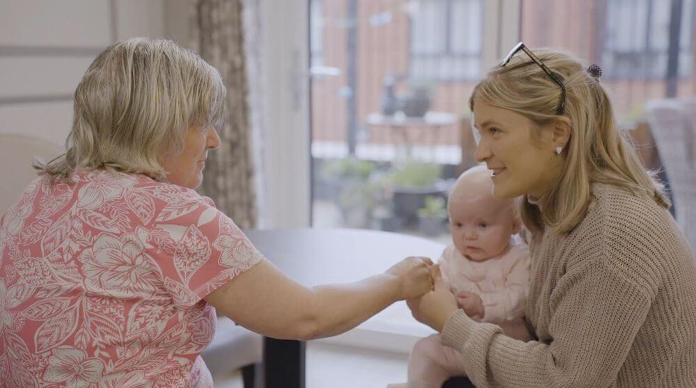 Relative's voices - I can come in and have lovely times with her