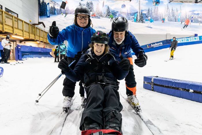 was delighted when her lifelong wish to ski for the first time was made a reality.