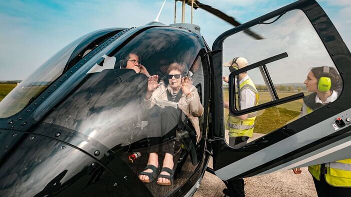 Chichester care home resident’s wish to fly in helicopter comes true