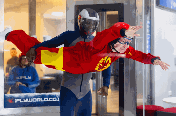 76-year-old daredevil care-home resident goes indoor skydiving