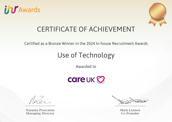 Inhouse Recruitment Awards 2024 winner - Use of Technology